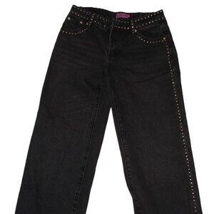 EDIKTED Quincy Studded Low Rise Baggy Jeans (M / 6)